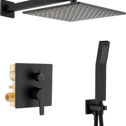 Shower System, All Metal Black Shower Faucet Set