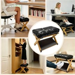 Double Step Foot Rest Under Desk, Ergonomic Foot Stool with Cushioned Top