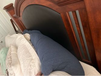 Beautiful large wood queen bed