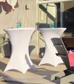 2 high top cocktail tables