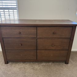 Solid Wood 6-Drawer Dresser – $150