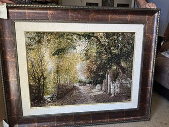 Framed Turkish Silk Tapestry Signed By Artist