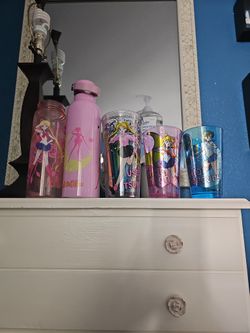 Sailor Moon Cups And Water Bottle
