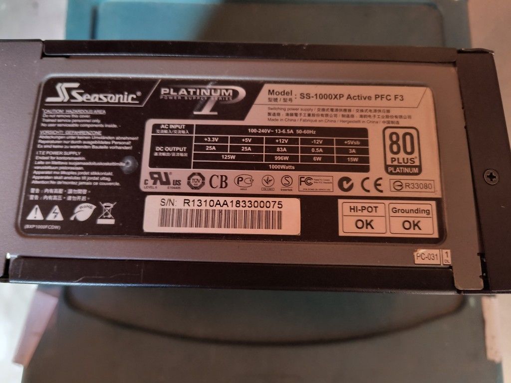 Broken Seasonic 1000w Platinum PSU