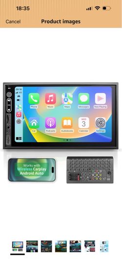 Brand new in box Double Din Car Stereo Compatible with Wireless Apple Carplay, Android Auto - 7" Touch Screen Car Audio Receiver with Bluetooth, AUX,