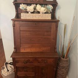 Antique Walnut Dresser/ Desk Combo 