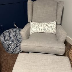 Gray Wingback Recliner Glider!
