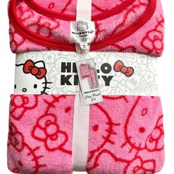 Hello Kitty Sanrio Pink Red Cozy Plush Set 2 Piece NEW - Size Small & Large Available 