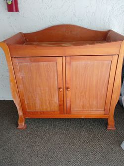 Solid wood baby changing station dresser pre sanded ready for stain country beach cottage nursery