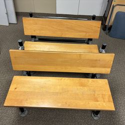 Solid Wood Industrial Benches – Set of 2 