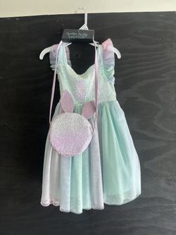 NEW Easter Girls Dress W/Bunny Purse Size 4