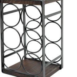 Rustic Wood Countertop Wine Rack 6 Bottles