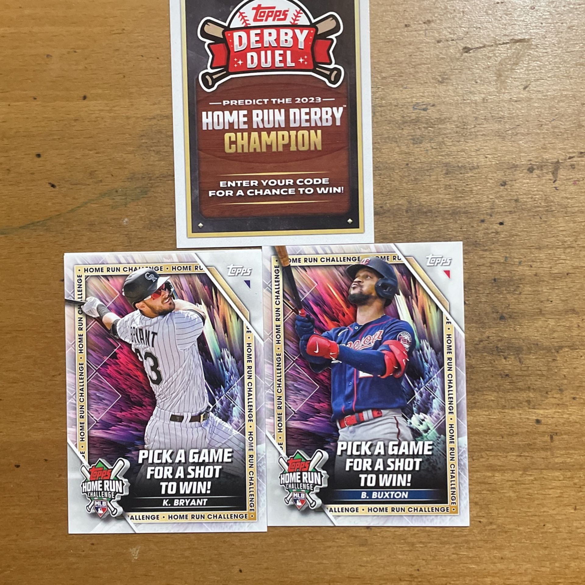 2023 TOPPS LOT OF 3 HOME RUN CHALLENGE CARDS
