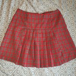 Red Plaid Skirt Size 9/10