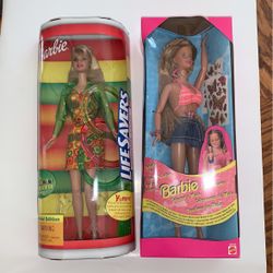 Lot Of 2 Vintage Barbies Tattoo Lifesavers Dolls New 