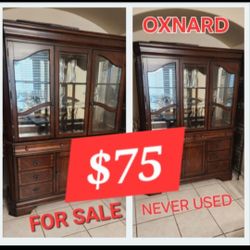 DARK BROWN FINISHED HUTCH 