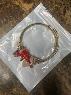 Gold Twisted Cable Charm Bracelet
