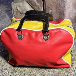 Vintage 70’s Red and Yellow Gym Bag. Robin Samson metal zipper. Great condition