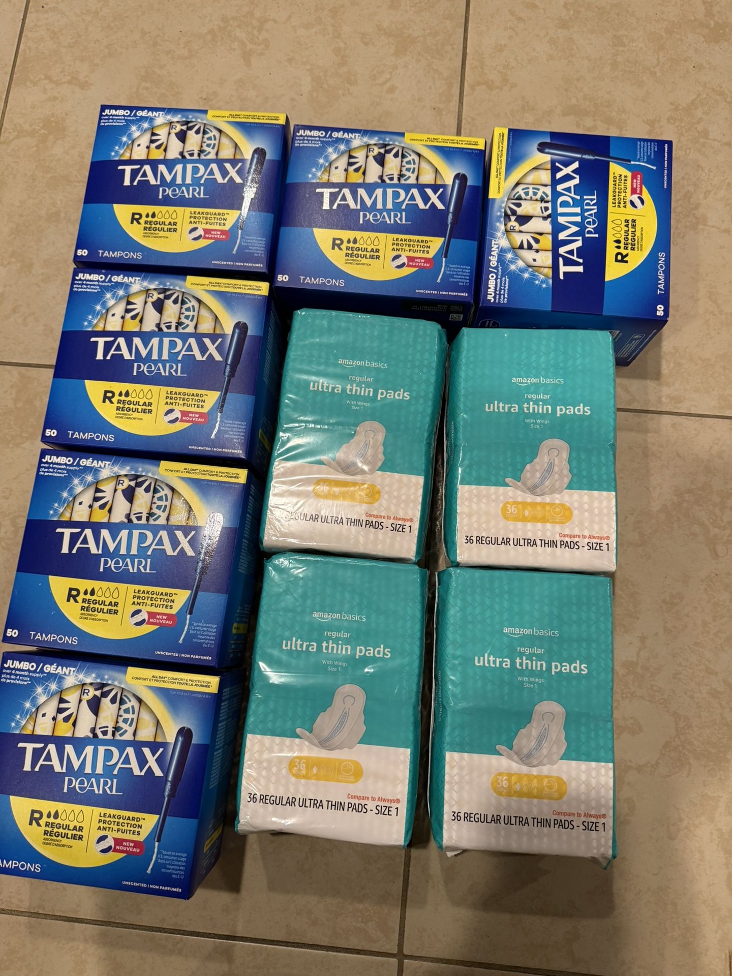 Tampons & Pads $55 For All