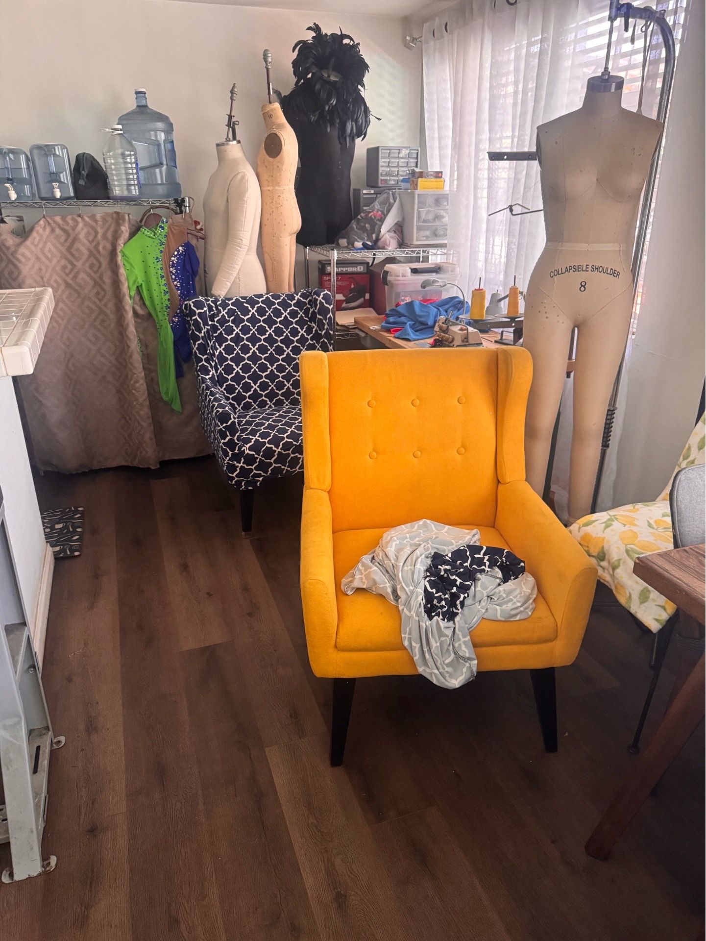 Mustard yellow wingback accent chair