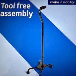 Large Base Quad Cane - Black