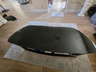 TV stand with glass shelves