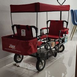 Two-seater Kids Wagon With Canopy And Carry Space