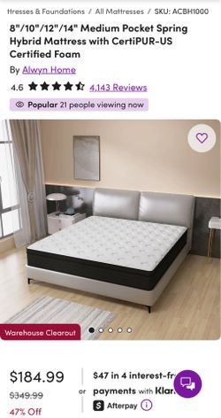 10 inch spring mattress new open box