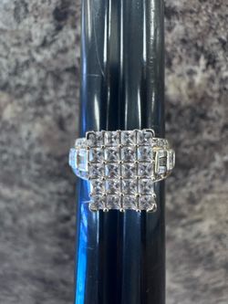 14k cluster ring with Czs size 8.5