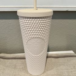Starbucks venti white matte china studded tumbler. Brand new with tags.