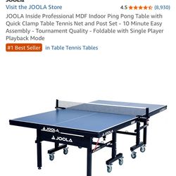 For Sale: JOOLA Inside Professional MDF Indoor Ping Pong Table – Regulation Size – $400
