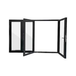 Eris 144 in. x 80 in. L1+ R3 Opening/Outswing Black Aluminum Folding Patio door, each door 33.6in x76.2in 