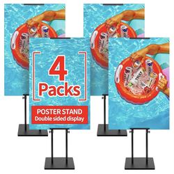 4-Pack Poster Stand - Heavy Duty, Double-Sided