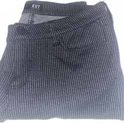 Kut From The Kloth ~ Skinny Stretch Navy Gray Plaid Pants ~ Size 10
