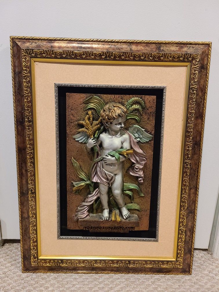 Antique Victorian Cherub Wall Art