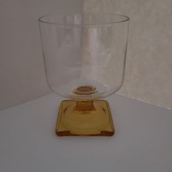 Vintage Mid Century Clear and Topaz Glassware