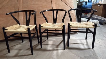 6 wishbone dining chairs