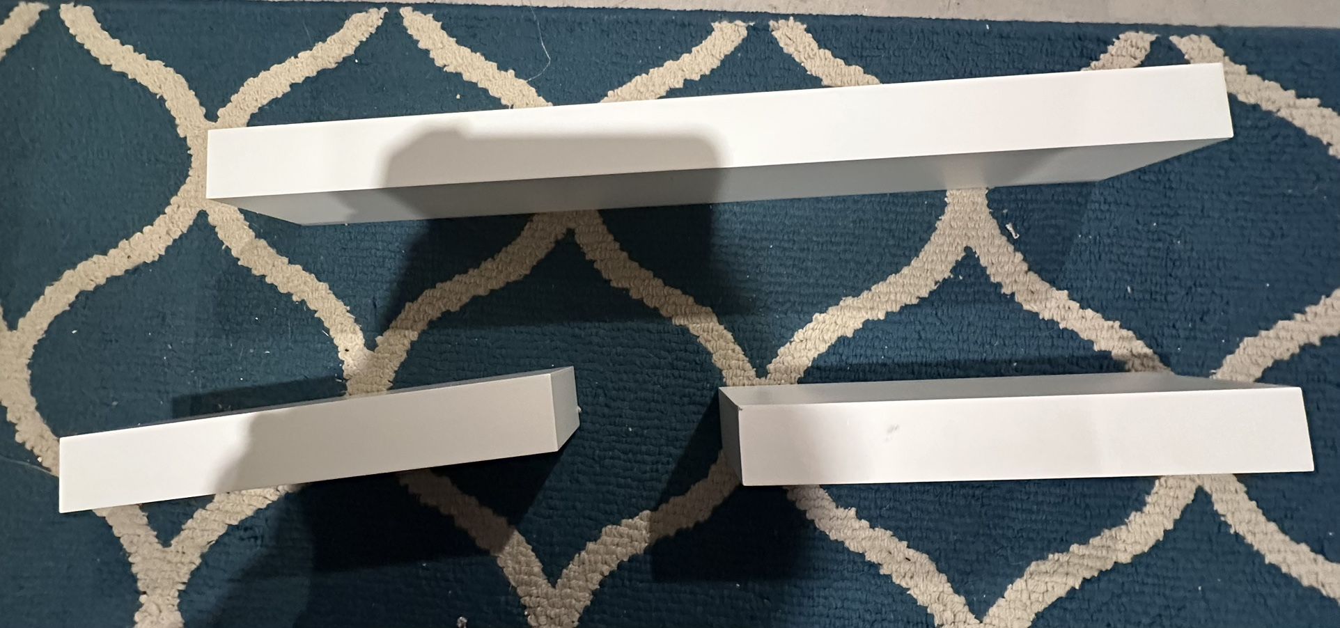 White Wooden Shelves - Easy Mount