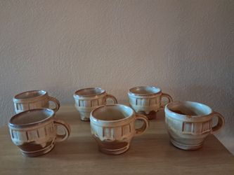 Frankoma Wagon Wheel Mugs