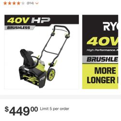 RYOBI cordless Snow Blower 