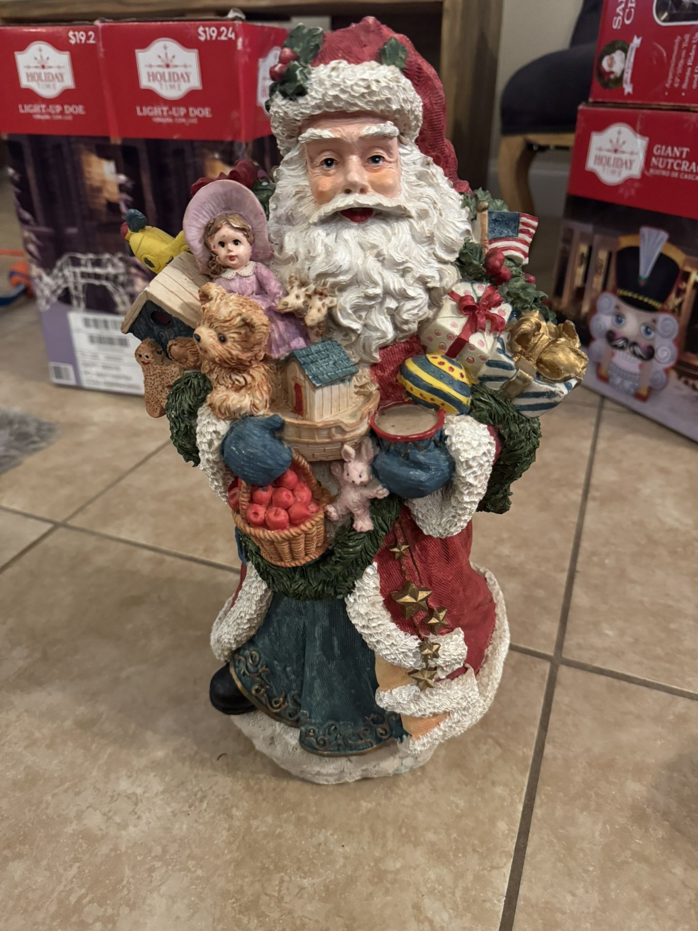 Resin Santa Claus 15in Figurine *NEW*