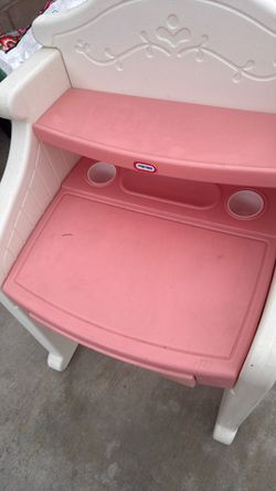 Vintage pink plastic desk