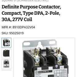 Square D Contractor 30FLA/40ARES/Coil/277V/60Hz
