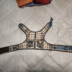 Wrangler Grey Plaid Vest Dog Harness