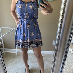 Blue Floral Summer Dress