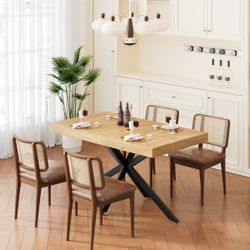 Averni 55.1 To 70.9inch Extendable Dining Table with Storage Box for 6-8Seat. $180