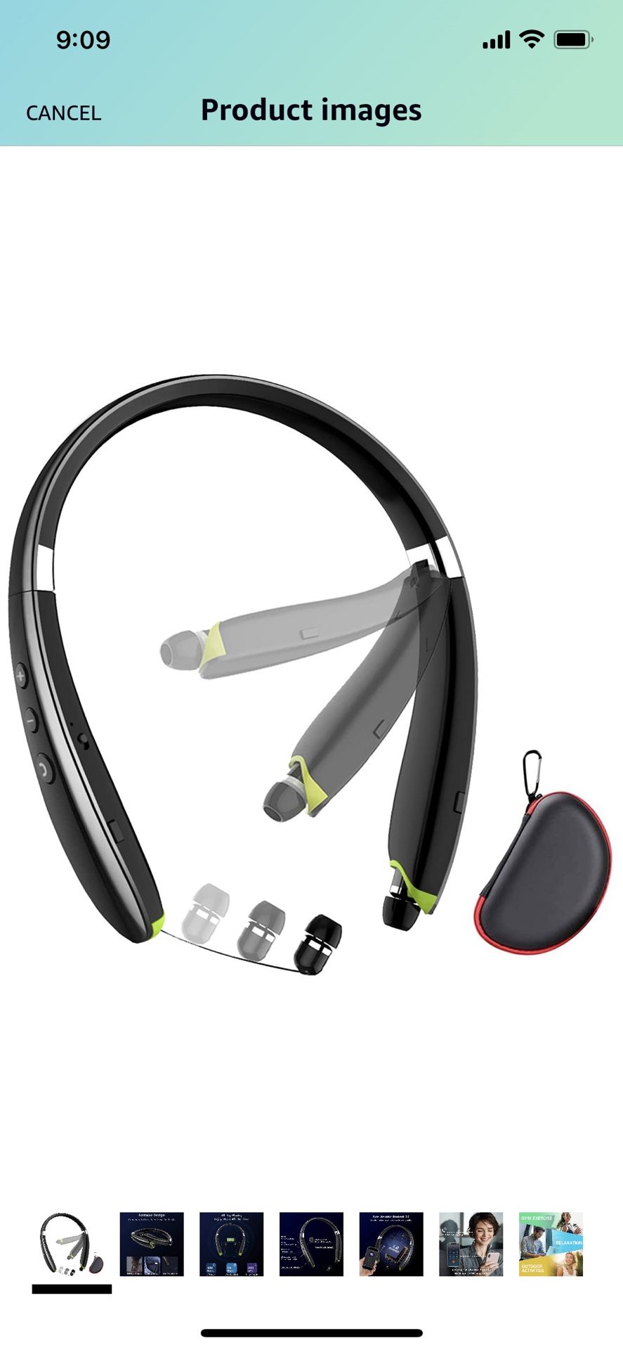 Bluetooth Headphones,LOVOCOO Neckband Bluetooth Headset with Retractable Earbuds, Foldable Wireless Bluetooth Headphones Built in Noise Cancelling Mic