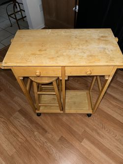 Sewing Table With Bar Stool 