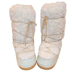 BRAND-NEW Cream Faux-Fur Winter Snow Mid-Calf Boots, Women's 7.5/8