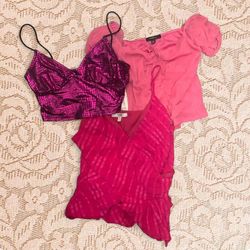 3 Party Pink Women’s Tops S/M Size 3/4/5/6